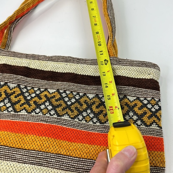 Super Cute Multicolour Striped Retro Chenille Tote Bag - Picture 6 of 9